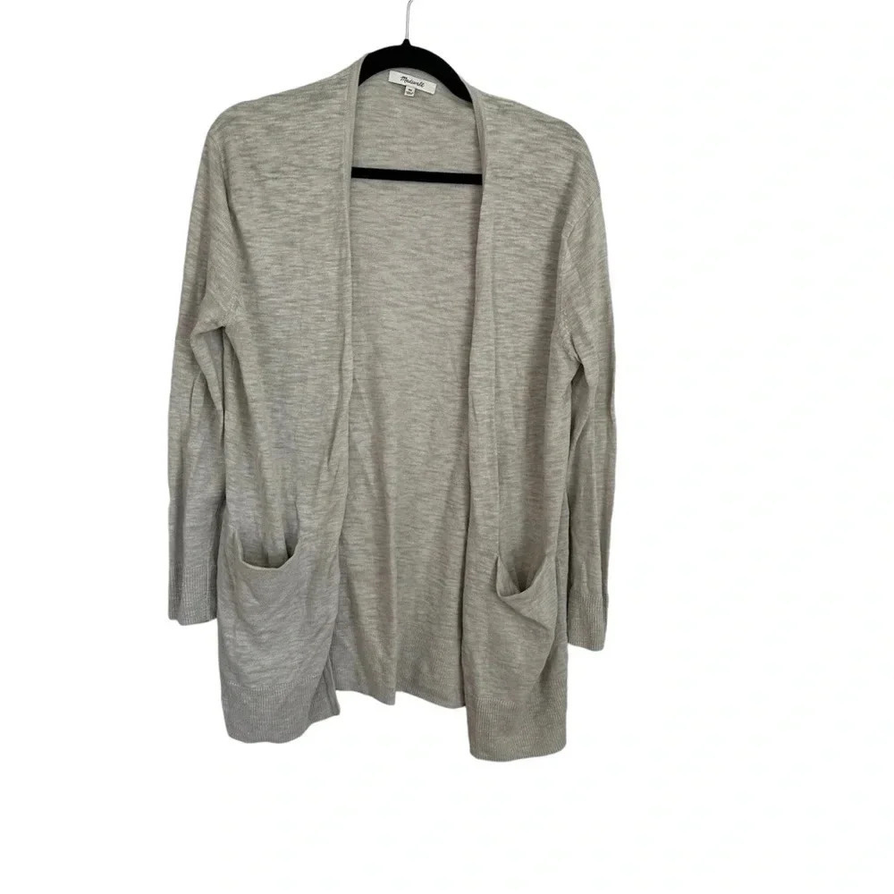 Madewell Women’s Long Sleeve Open Front Gray Cardigan with Pockets Sz XS GUC